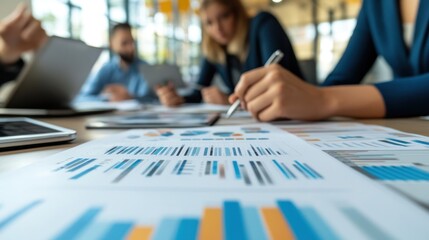 Poster - Business Meeting: Analyzing Data and Charts