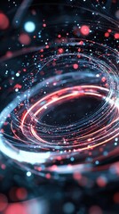 Poster - Captivating Abstract Motion with Vibrant Neon Lights and Ethereal Particles