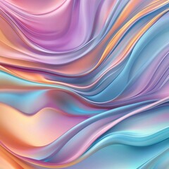Poster - Mesmerizing Fluid Waves of Vibrant Pastel Hues Flowing in a Dreamlike Captivating Composition