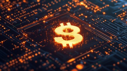 Poster - Cryptocurrency innovation digital finance hub graphic design tech environment abstract viewpoint modern economy insights