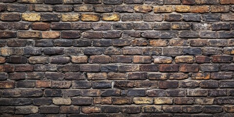 Poster - Vintage brick wall background texture showcasing a rustic charm. This vintage texture of the brick wall adds character and depth, perfect for various creative projects.