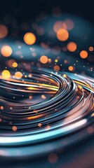 Poster - Swirling Chromatic Vortex of Vibrant Luminous Lights and Curves