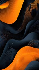 Poster - Vibrant Fluid Curves and Undulating Patterns in Captivating Abstract Digital Art Composition
