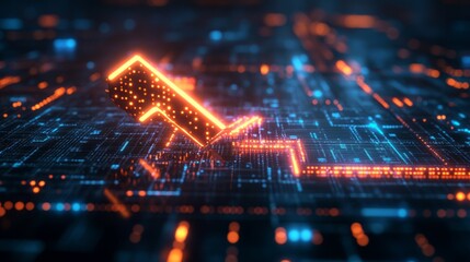 Poster - digital arrow animation cyber environment motion graphics futuristic close-up technology visualizati