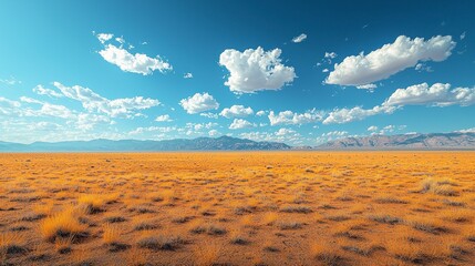 Wall Mural - Desert landscape under bright blue skies.