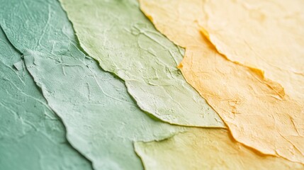 Poster - Delicate layers of pastel green and golden yellow interlace, forming a harmonious texture that evokes a sense of calmness and creativity. This composition invites reflection and appreciation