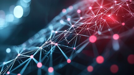 Poster - Futuristic Digital Network Connectivity Technology Concept with Bright Colorful