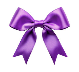 Wall Mural - Luxurious purple bow for wrapping gifts or decorations, gift bow png image isolated