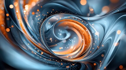 Poster - captivating swirling fractal light patterns in shimmering colors