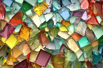 Poster - Colorful mosaic texture made of vibrant pieces of glass arranged creatively