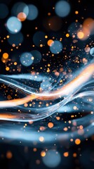 Poster - Mesmerizing Aquatic Dreamscape of Shimmering Celestial Waves and Luminous Droplets