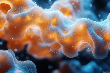 Poster - Nanoparticles create mesmerizing abstract formations in vibrant colors