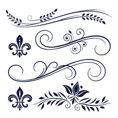 Wall Mural - set of floral design elements