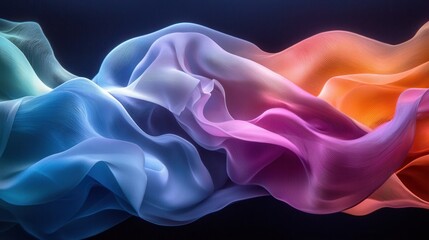 Poster - Vibrant Flowing Fabric Textures in Dreamlike Colorful Waves and Abstract Patterns