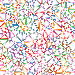 Poster - mosaic background. small triangles size. multiple colors style. rounded triangular cells outlined. r