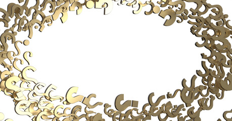 Aufkleber - question icons, original 3d rendering;
