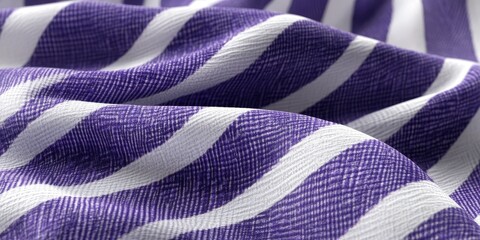 Sticker - Striped purple and white fabric texture showcases an appealing design that enhances the visual characteristics of striped fabric. This captivating striped fabric texture adds elegance and charm.