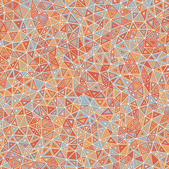 Poster - Abstract template background with small triangles in a multicolored style. Features a seamless, repeatable pattern with elegant vector tiles.