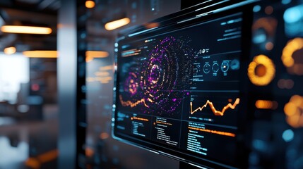 Poster - Futuristic Digital Dashboard with Advanced Data Visualization and Analytics
