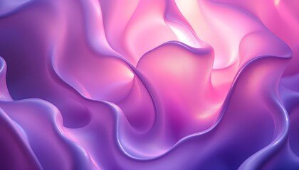 Poster - Swirling pink and purple lines with a hint of blue create a dynamic, abstract flow wallpaper design. Vibrant abstract background features curved lines in pink, blue, orange, and purple