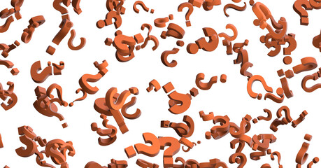 Aufkleber - question marks. Computer generated 3d