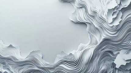 Abstract White Layered Wave Design Background