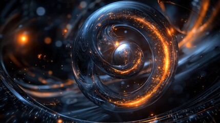 Poster - Mesmerizing Spiral of Cosmic Energy and Ethereal Dimensions in Captivating Visuals