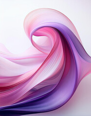 Aufkleber - Abstract fluid formation of swirling pink and purple waves on white backdrop. Futuristic and sleek