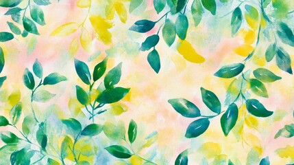 Poster - Nature inspired leaf patterns abstract art digital illustration vivid colors aesthetic design creative backgrounds for art projects