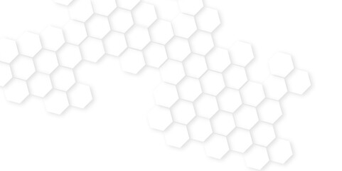 Poster - abstract white hexagon concept background.abstract white vector wallpaper with hexagon grid,honeycom