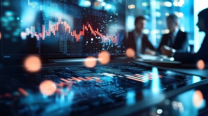 Poster - Digital Financial Data Analytics and Trading Dashboard on Multiple Screens
