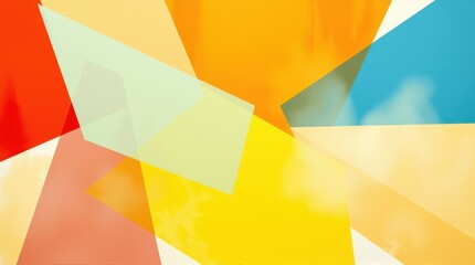 Poster - Colorful geometric shapes create a vibrant abstract artwork celebrating light and movement in a contemporary style