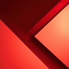 Leinwandbilder - Striking geometric shapes create a dynamic interplay of light and shadow in bold red tones