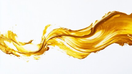 Poster - Dynamic splash of golden paint art studio abstract visuals bright environment close-up perspective creative expression