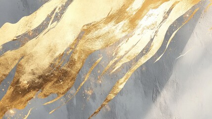 Poster - Dynamic golden waves abstract art modern gallery digital artwork minimalist elevated viewpoint elegant design