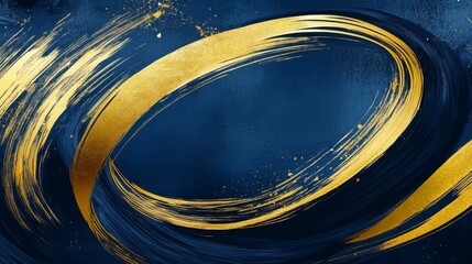 Aufkleber - Dynamic golden swirls abstract background digital artwork modern aesthetic artistic view vibrant color contrast