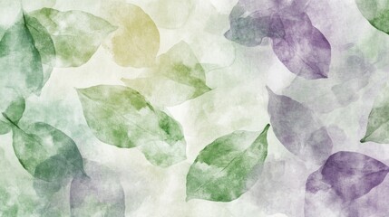 Poster - Gentle flow of nature's palette green and purple leaves abstract art soft background tranquil environment artistic concept