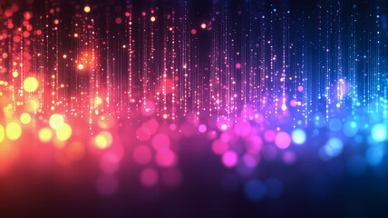 Poster - Cosmic Stardust: A captivating abstract background featuring a mesmerizing cascade of colorful lights, evoking a sense of wonder and cosmic energy.