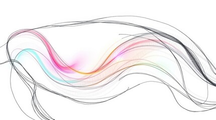 Leinwandbilder - Colorful abstract wave patterns create a fluid and dynamic visual experience in a minimalist design