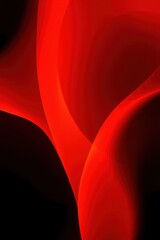 Poster - Vibrant red waves dance gracefully against a dark backdrop, creating a striking visual experience of color and form