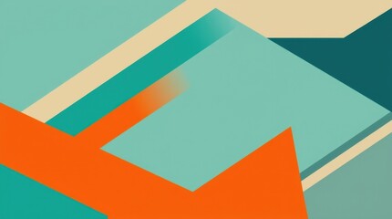 Aufkleber - vibrant geometric shapes and colors create a dynamic abstract composition reflecting modern artistic