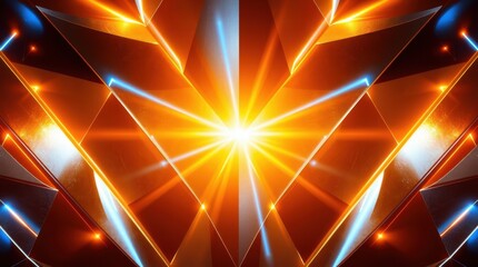 Poster - Vibrant geometric patterns radiate luminous energy in a stunning display of color and light