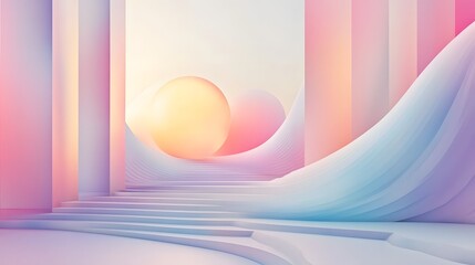 Poster - Pastel Gradients Blending in Harmonious Symmetry   A Clean Elegant and Creative Digital Layout Design