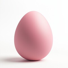 Poster - A smooth, pink egg stands upright against a minimalist background, showcasing its simple yet elegant form.