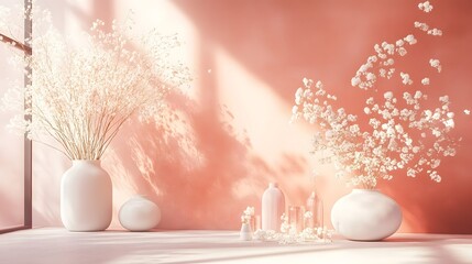Poster - Elegant and dreamy design featuring warm color gradients decorative patterns and minimal soft accents  A visually stunning and luxurious aesthetic for special events interior design