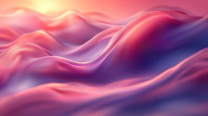 Wall Mural - Abstract pink and purple waves at sunset.