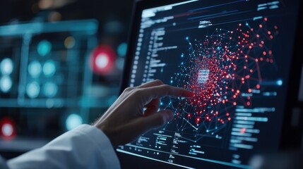 Poster - Futuristic Digital Data Visualization Dashboard with Interactive Connectivity Metrics