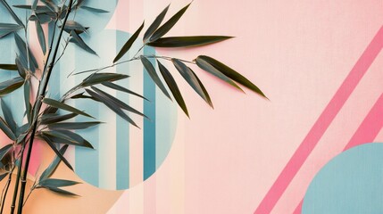Poster - Bamboo plant arrangement modern interior botanical art minimalist artistic perspective aesthetic appeal