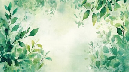 Wall Mural - Tranquil greenery nature scene digital artwork serene environment close-up perspective calm vibes for relaxation