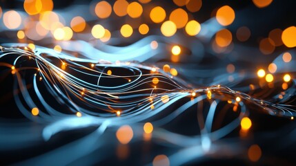 Poster - vibrant neon swirls and splashing lights in abstract surreal composition
